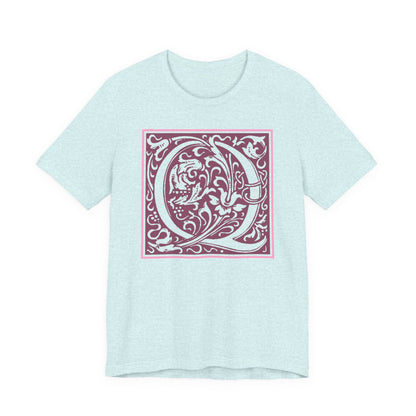 Q Scroll Wine T-Shirt Short Sleeve