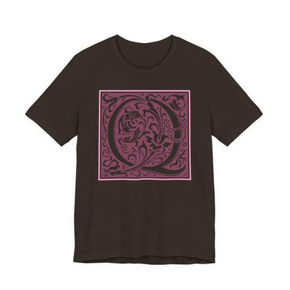 Q Scroll Wine T-Shirt Short Sleeve
