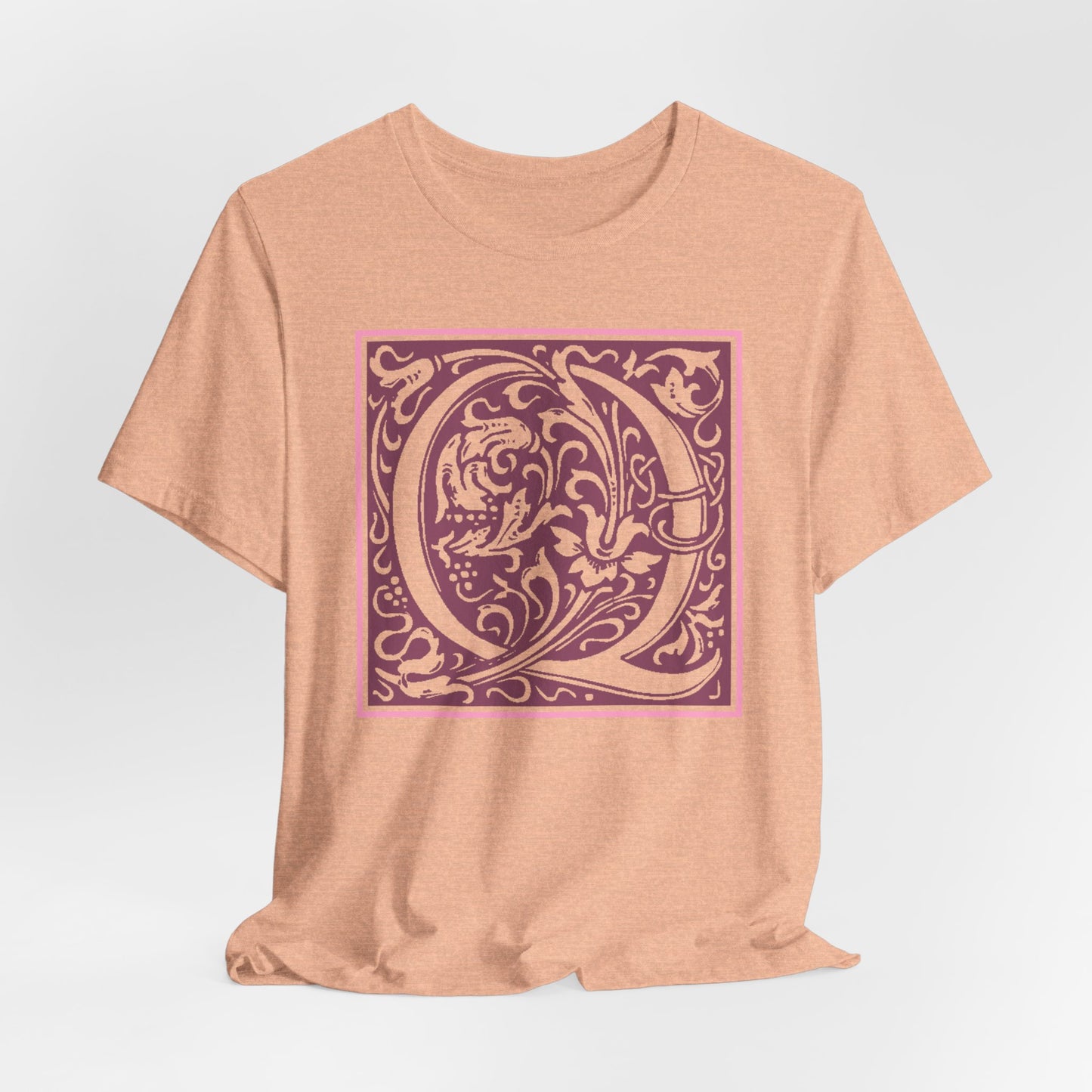 Q Scroll Wine T-Shirt Short Sleeve