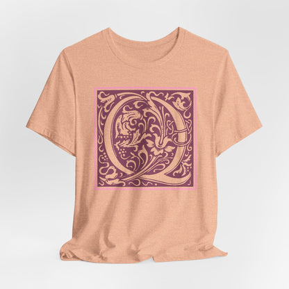 Q Scroll Wine T-Shirt Short Sleeve