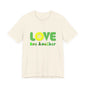 Love One Another Green Yellow T-Shirt Short Sleeve