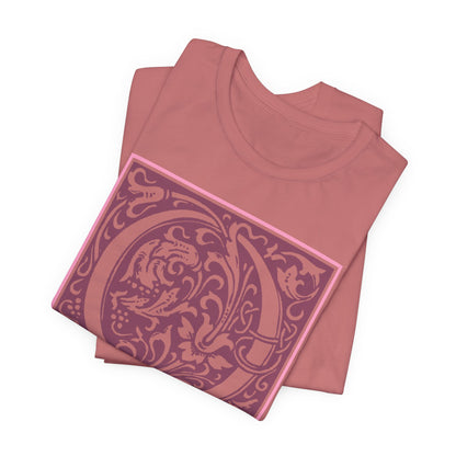 Q Scroll Wine T-Shirt Short Sleeve