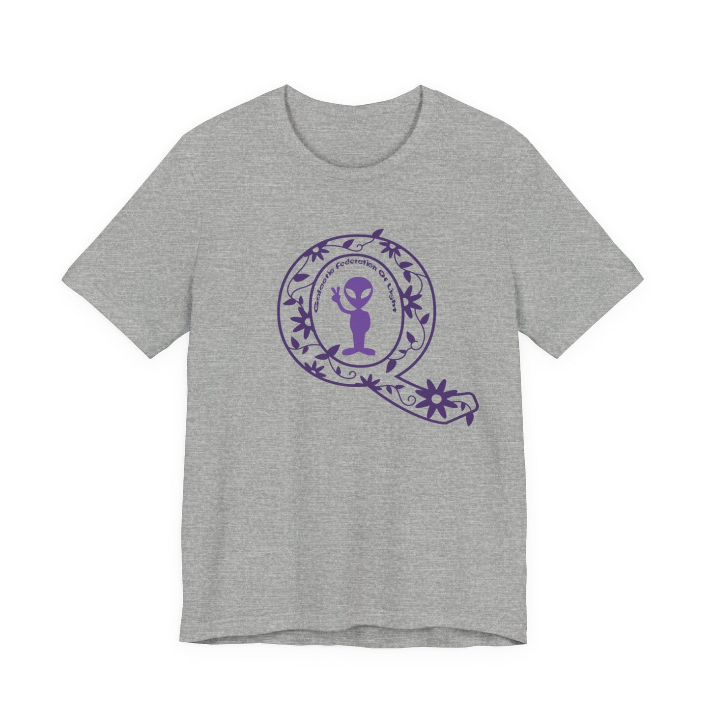 Q Purple Flower T-Shirt Short Sleeve
