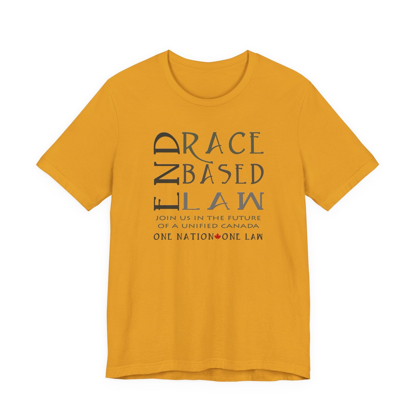 END RACE BASED LAW Canada Slim Grey T-Shirt Short Sleeve