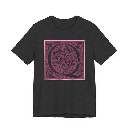 Q Scroll Wine T-Shirt Short Sleeve