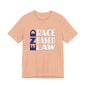 END RACE BASED LAW Blue White T-Shirt Short Sleeve