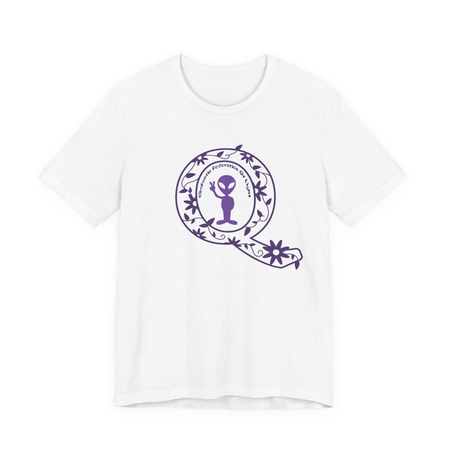 Q Purple Flower T-Shirt Short Sleeve
