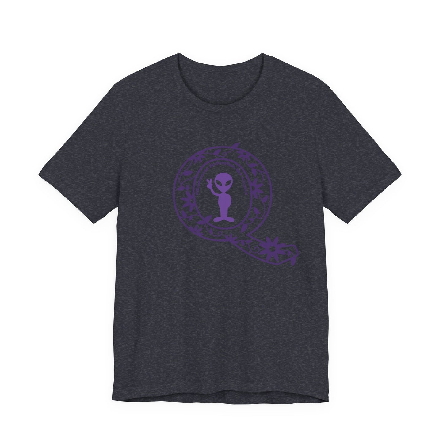 Q Purple Flower T-Shirt Short Sleeve